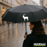 Regenschirm Hirsch Silhouette 98cm Schwarz