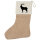 Weihnachtsstrumpf Hirsch Silhouette Beige
