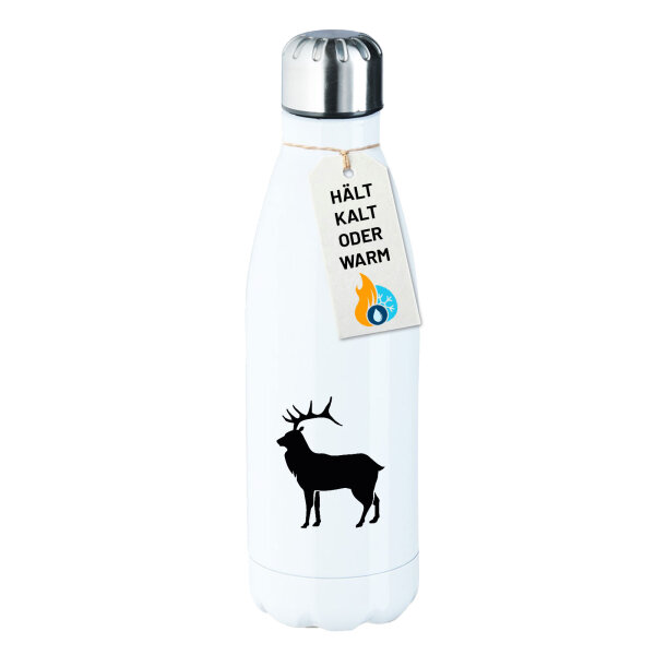 Edelstahl-Trinkflasche Hirsch Silhouette 500ml Wasserflasche