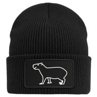 Beanie Capybara Silhouette Black Mütze