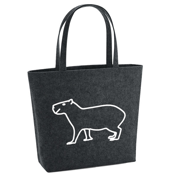 Filzshopper Capybara Silhouette 22 Liter Filztasche