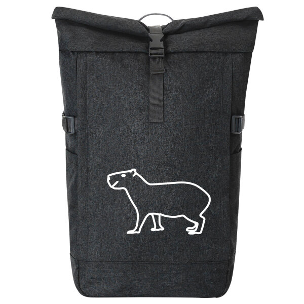 Kurierrucksack Capybara Silhouette 30-44 Liter Black Melange