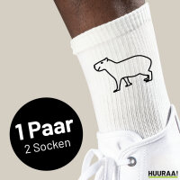 Socken Capybara Silhouette Größe 37/46 White...