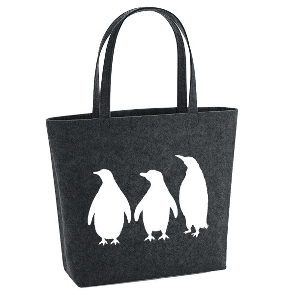 Filzshopper Pinguine Silhouette 22 Liter Filztasche