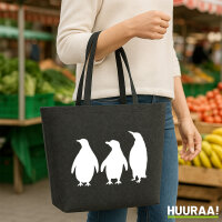 Filzshopper Pinguine Silhouette 22 Liter Filztasche