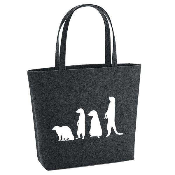 Filzshopper Erdmännchen Silhouette 22 Liter Filztasche