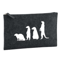 Kulturbeutel Erdmännchen Silhouette 1 Liter Filz...