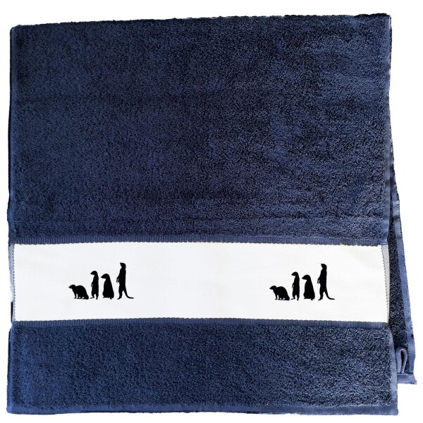 Sporthandtuch Erdmännchen Silhouette 50x100cm French Navy