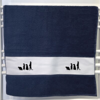 Sporthandtuch Erdmännchen Silhouette 50x100cm French Navy