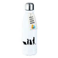 Edelstahl-Trinkflasche Erdmännchen Silhouette 500ml...