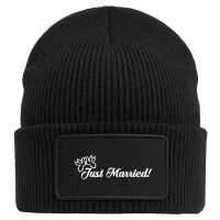 Beanie Just Married Tauben Black Mütze
