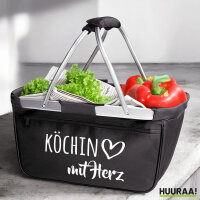 Einkaufskorb faltbar Köchin mit Herz 20 Liter...