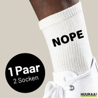 Socken Nope Schriftzug Größe 37/46 White Motiv Tennissocken