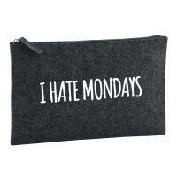 Kulturbeutel I hate mondays Schriftzug 1 Liter Filz...