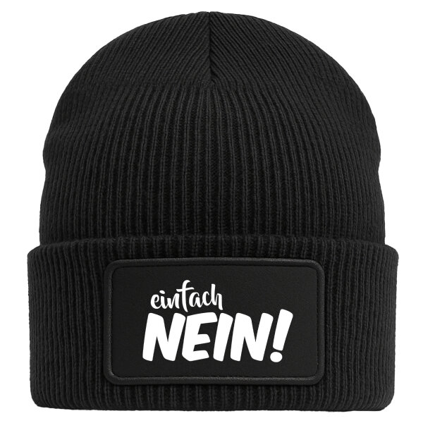 Beanie Einfach Nein Schriftzug Black Mütze