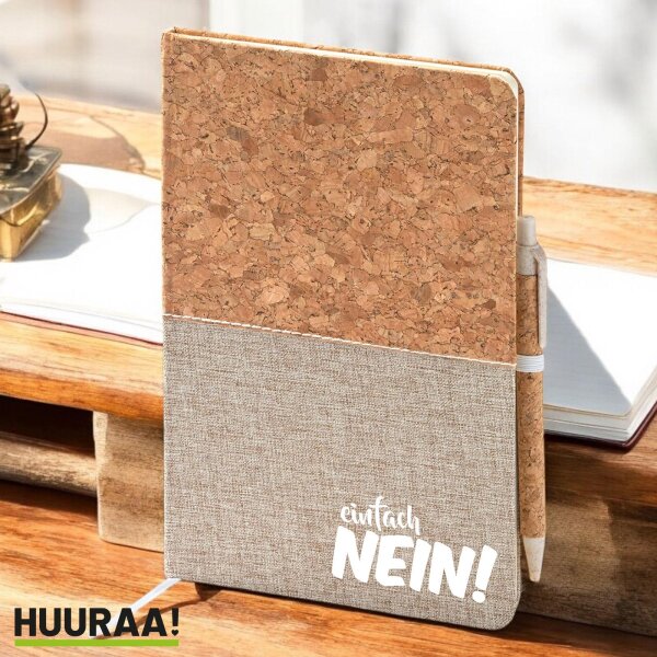 Notizbuch A5 Einfach Nein Schriftzug 80 Blatt inkl. Kugelschreiber