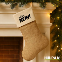 Weihnachtsstrumpf Einfach Nein Schriftzug Beige