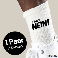 Socken Einfach Nein Schriftzug Größe 37/46 White Motiv Tennissocken