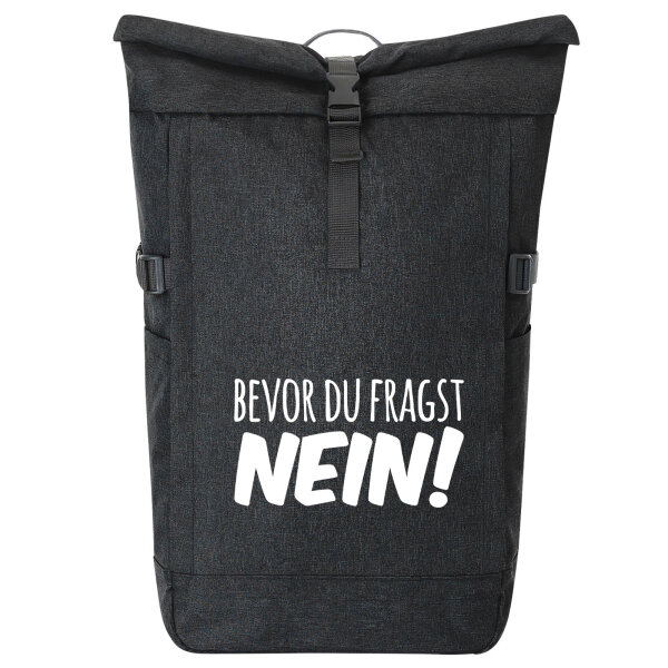 Kurierrucksack Bevor du fragst Nein Schriftzug 30-44 Liter Black Melange