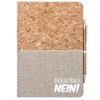 Notizbuch A5 Bevor du fragst Nein Schriftzug 80 Blatt inkl. Kugelschreiber