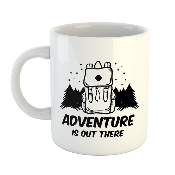 Kaffeetasse Adventure is out there Weiß 330ml