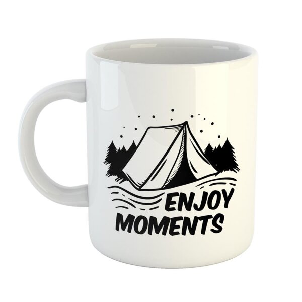 Kaffeetasse Enjoy Moments Zelt zelten Weiß 330ml