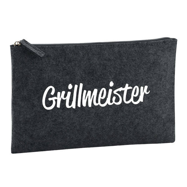 Kulturbeutel Grillmeister BBQ 1 Liter Filz Charcoal Kosmetiktasche