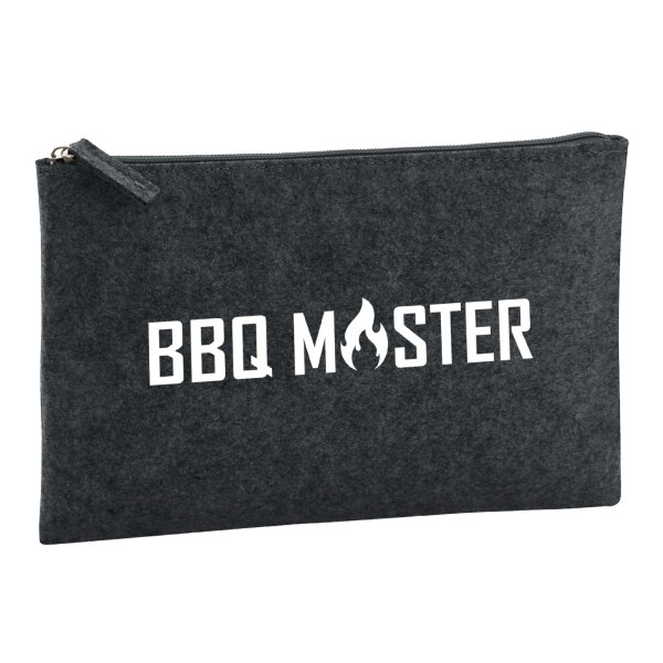 Kulturbeutel BBQ Master Grillen 1 Liter Filz Charcoal Kosmetiktasche