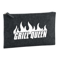 Kulturbeutel Grill Queen Flammen 1 Liter Filz Charcoal...