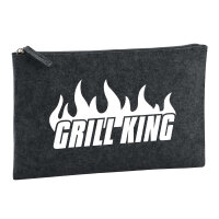 Kulturbeutel Grill King Flammen 1 Liter Filz Charcoal...