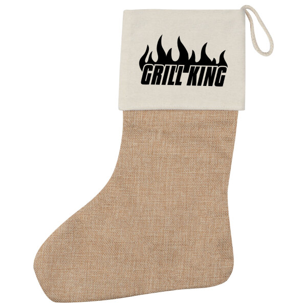 Weihnachtsstrumpf Grill King Flammen Beige