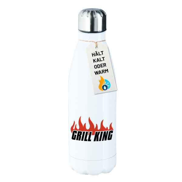 Edelstahl-Trinkflasche Grill King Flammen 500ml Wasserflasche