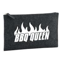 Kulturbeutel BBQ Queen Flammen 1 Liter Filz Charcoal...