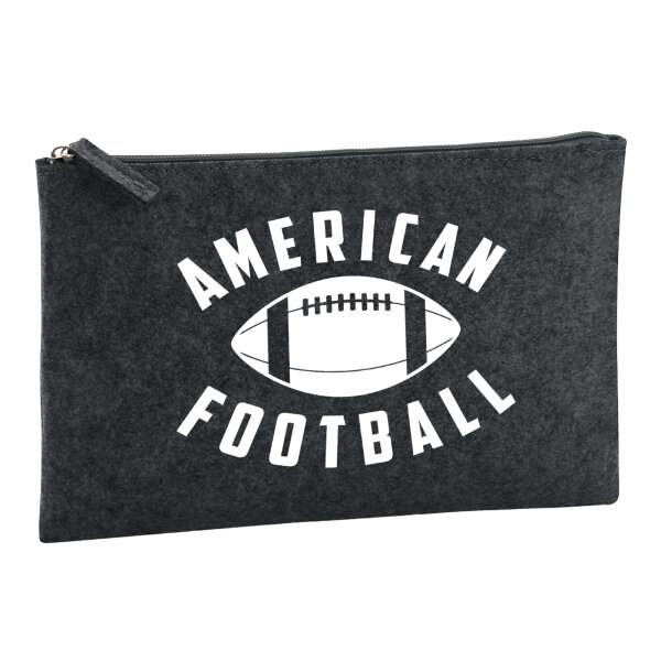 Kulturbeutel American Football Ball 1 Liter Filz Charcoal Kosmetiktasche