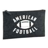 Kulturbeutel American Football Ball 1 Liter Filz Charcoal...
