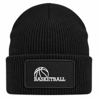 Beanie mit Patch Basketball Ball Black