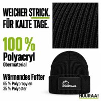 Beanie mit Patch Basketball Ball Black