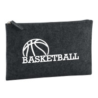 Kulturbeutel Basketball Ball 1 Liter Filz Charcoal...