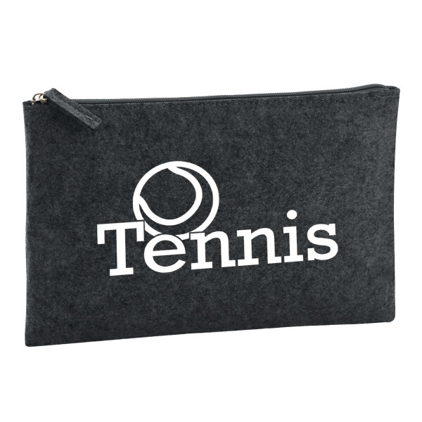Kulturbeutel Tennis Ball 1 Liter Filz Charcoal Kosmetiktasche