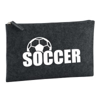 Kulturbeutel Soccer Ball 1 Liter Filz Charcoal...
