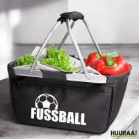 Einkaufskorb faltbar Fussball Ball 20 Liter Tragekorb Black