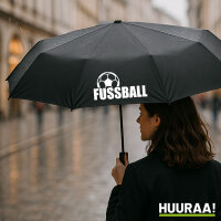 Regenschirm Fussball Ball 98cm Schwarz