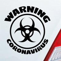 Autoaufkleber WARNING CORONAVIRUS ca. 9x9cm