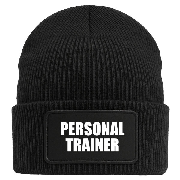 Beanie Personal Trainer Training Black Mütze