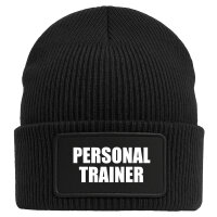 Beanie Personal Trainer Training Black Mütze