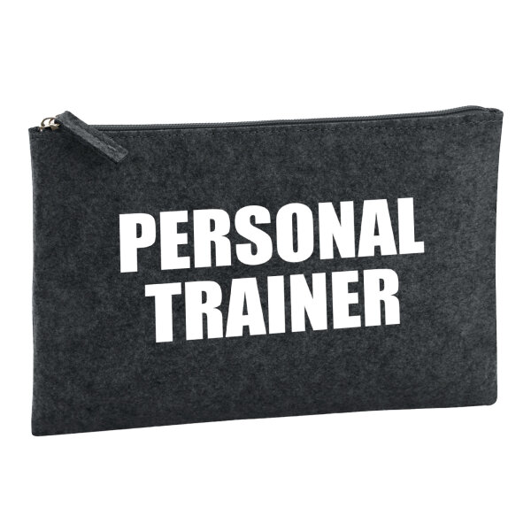 Kulturbeutel Personal Trainer Training 1 Liter Filz Charcoal Kosmetiktasche