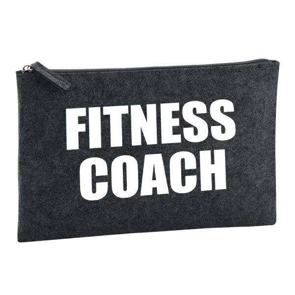 Kulturbeutel Fitness Coach Training 1 Liter Filz Charcoal Kosmetiktasche