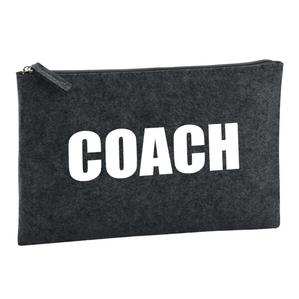 Kulturbeutel Coach Training 1 Liter Filz Charcoal Kosmetiktasche