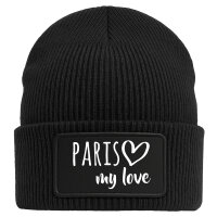 Beanie Paris my love Black Mütze