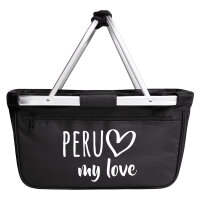 Einkaufskorb faltbar Peru my love 20 Liter Tragekorb Black